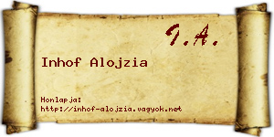 Inhof Alojzia névjegykártya